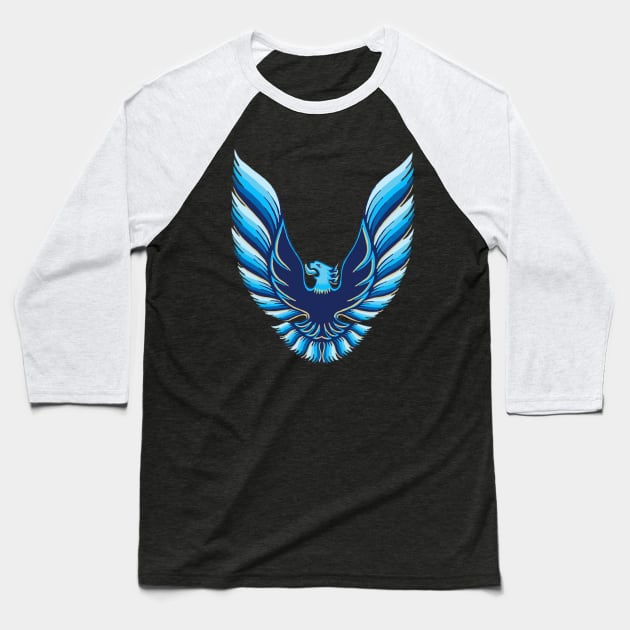 Pontiac Firebird Trans AM Logo (Blue) Baseball T-Shirt by Permages LLC